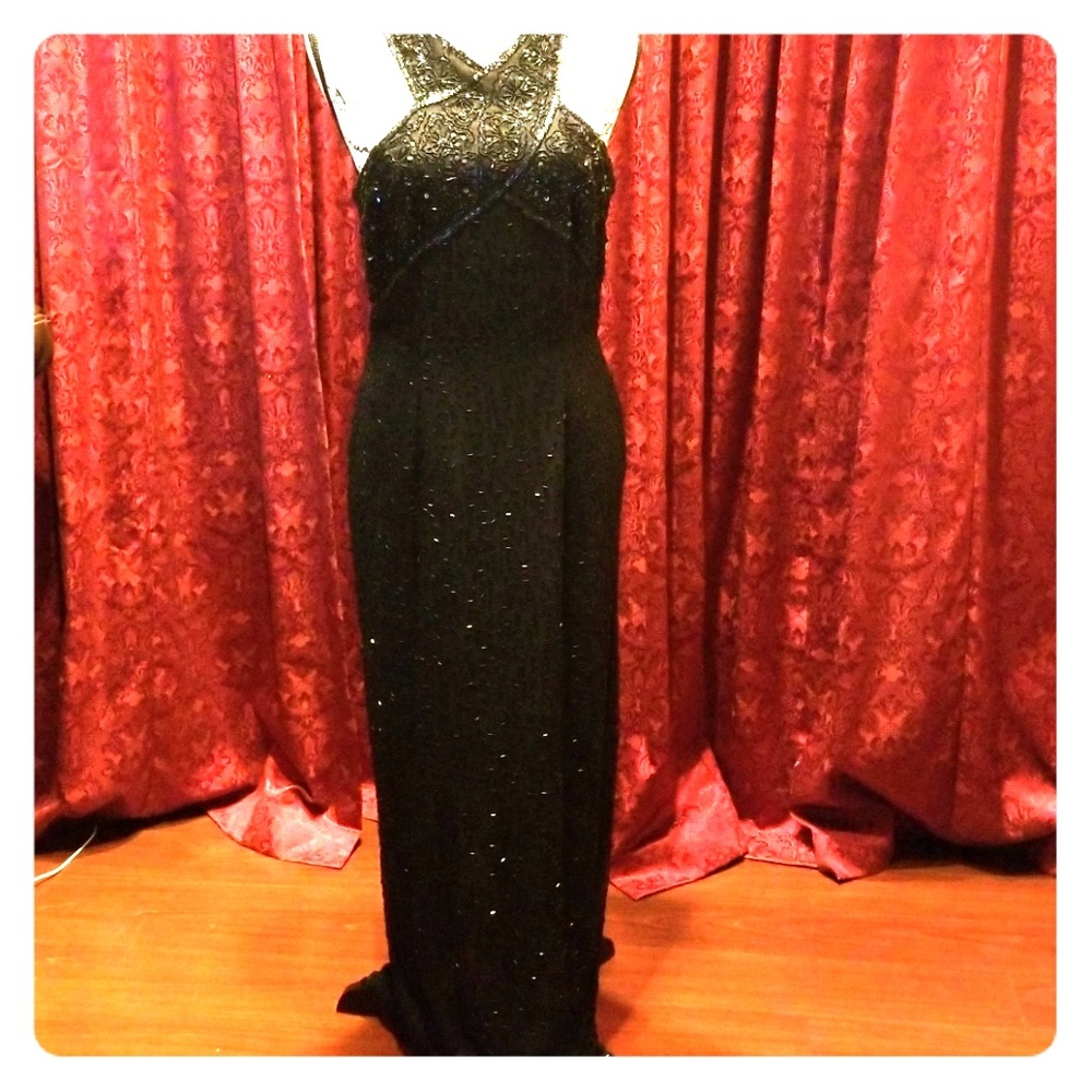 Black Sequence Evening Gown